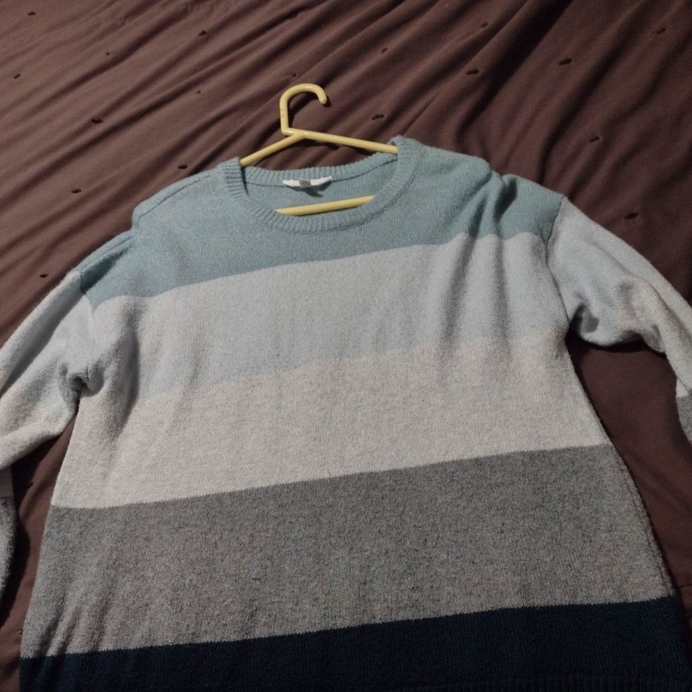 Womens long sleeve striped Time and Tru XL Sweater NEW